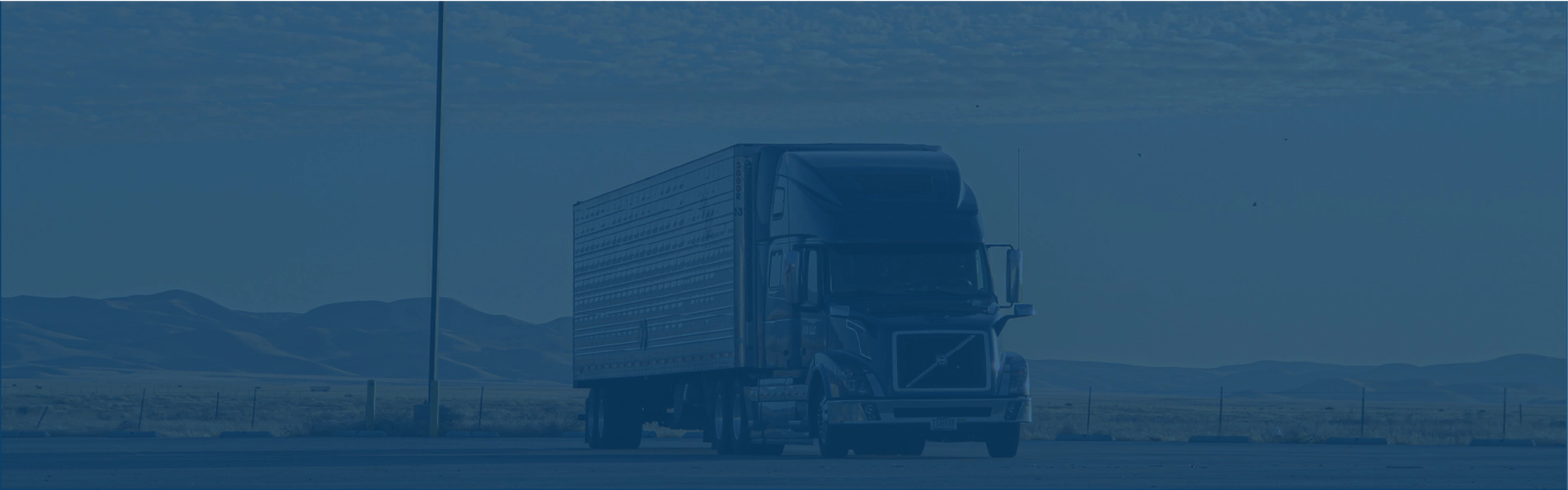 Company logo on blue background