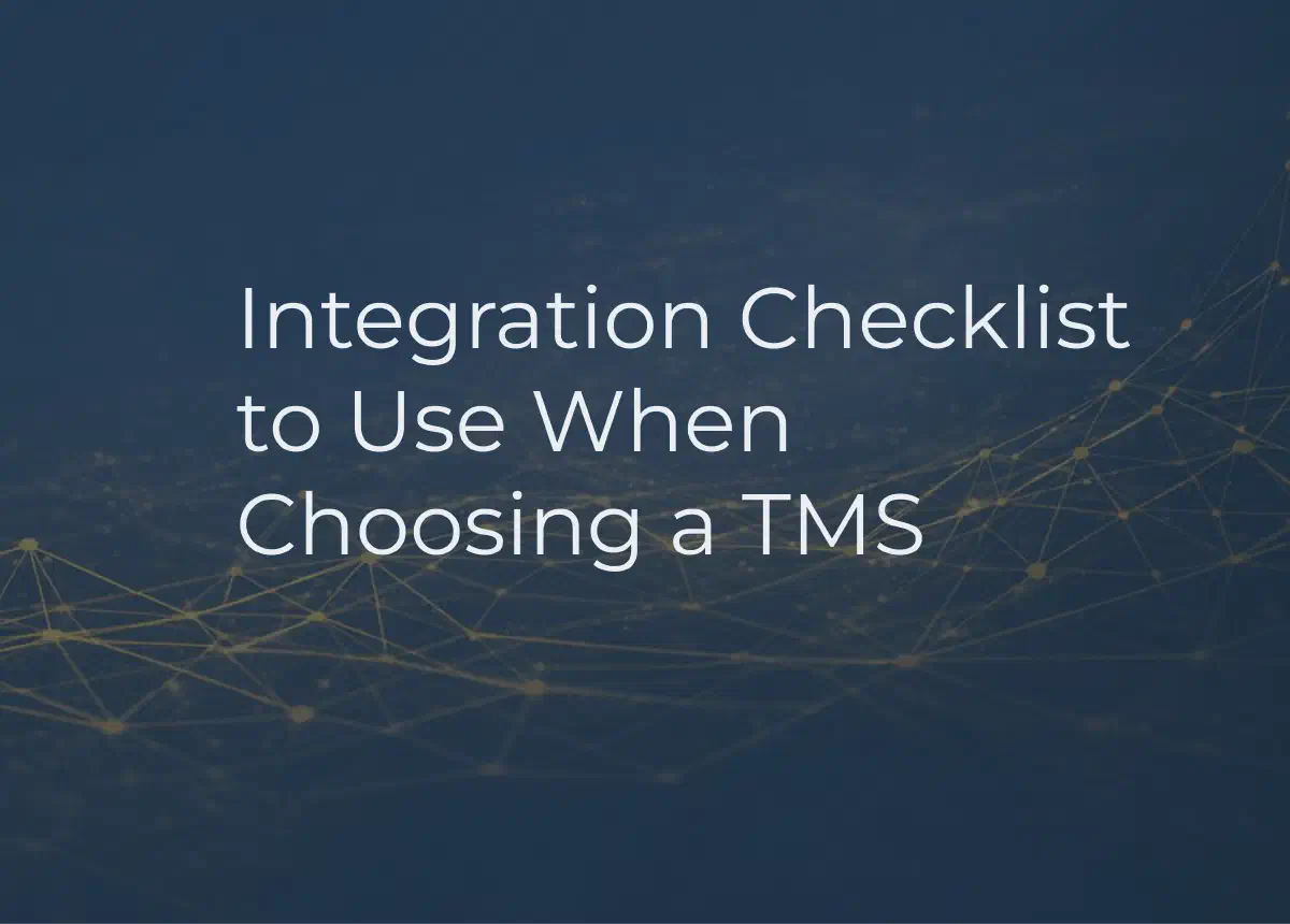 Graphic with a checkbox in the background. Includes phrase Freight Broker Integration Checklist Graphic with a checkbox in the background. Includes phrase Freight Broker Integration Checklist