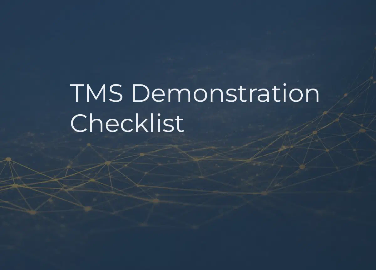 Graphic with a checkbox in the background. Includes phrase TMS Demo Checklist for Freight Brokers Graphic with a checkbox in the background. Includes phrase TMS Demo Checklist for Freight Brokers